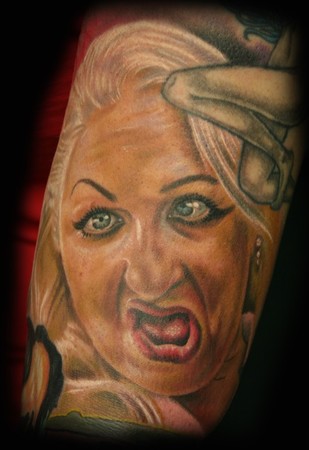 Stevie Monie - Hatchet Face tattoo